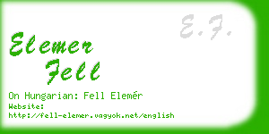 elemer fell business card